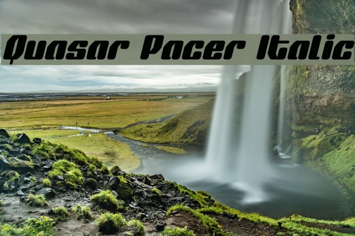 Quasar Pacer Italic Font examples