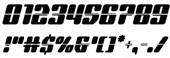 Quasar Pacer Laser Italic Font OTHER CHARS