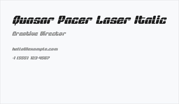 Quasar Pacer Laser Italic Business Card