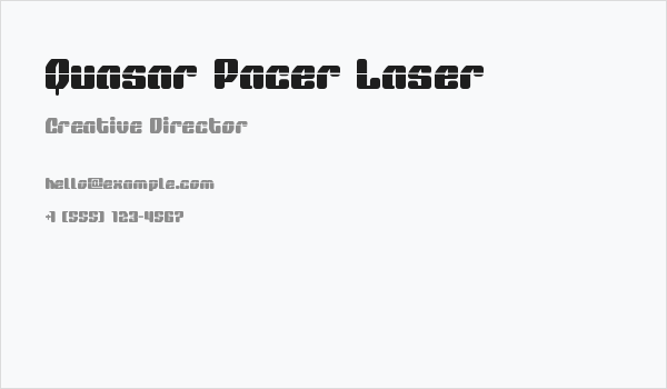 Quasar Pacer Laser Business Card