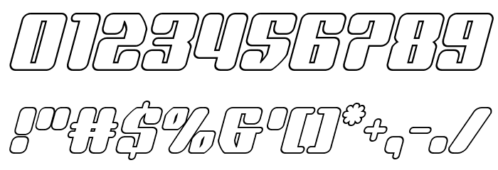 Quasar Pacer Outline Italic Font OTHER CHARS