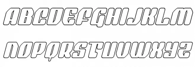Quasar Pacer Outline Italic Schriftart Groß
