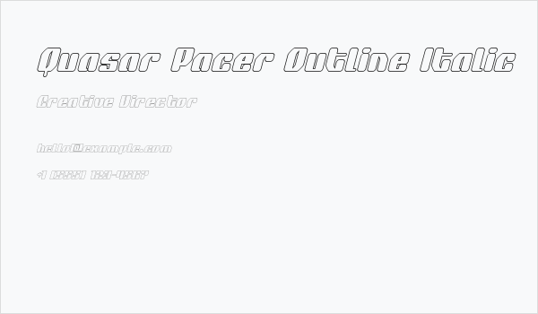 Quasar Pacer Outline Italic Business Card