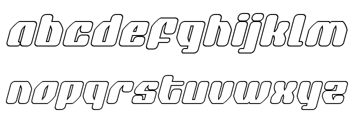 Quasar Pacer Outline Italic Font LOWERCASE