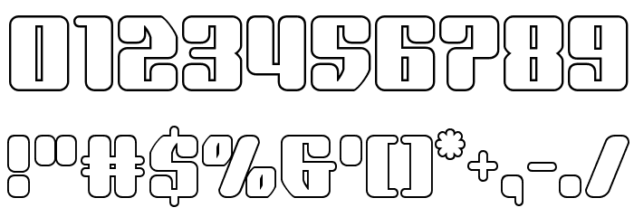 Quasar Pacer Outline Font OTHER CHARS