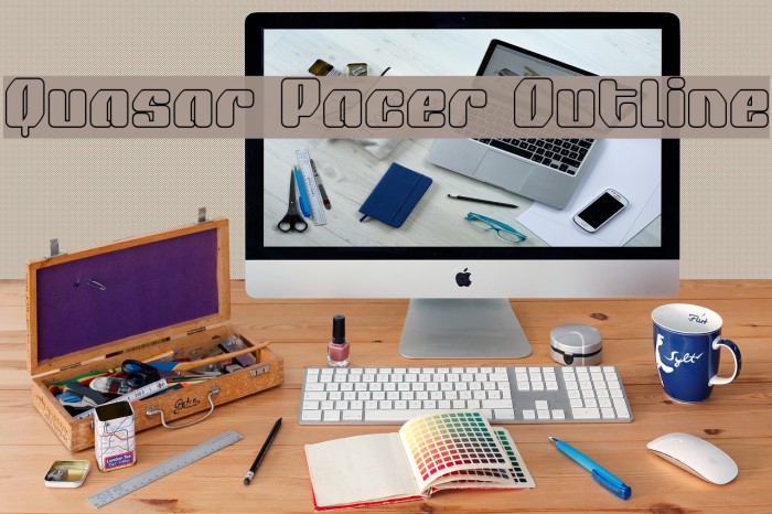 Quasar Pacer Outline Font examples