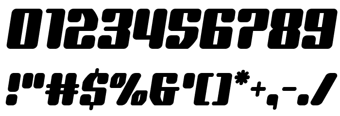 Quasar Pacer Semi-Italic Font OTHER CHARS