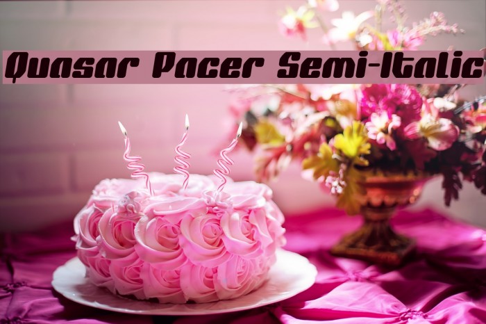 Quasar Pacer Semi-Italic Font examples