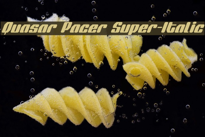 Quasar Pacer Super-Italic Font examples