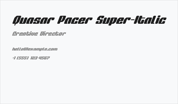 Quasar Pacer Super-Italic Business Card