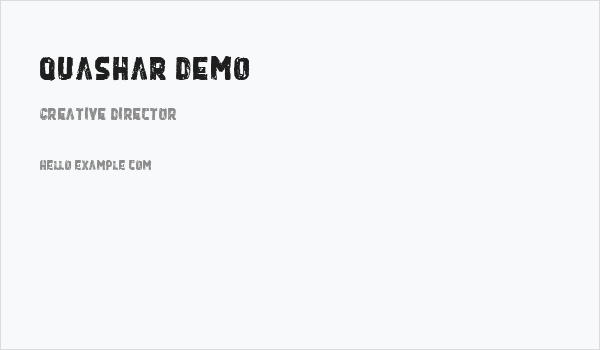 Quashar Demo Business Card