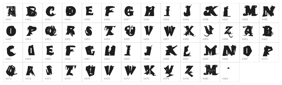 QuasimodoCaps Character Map