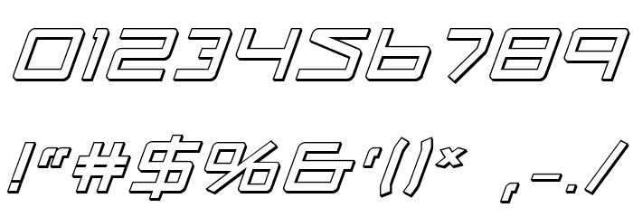 Quasitron 3D Italic Font OTHER CHARS