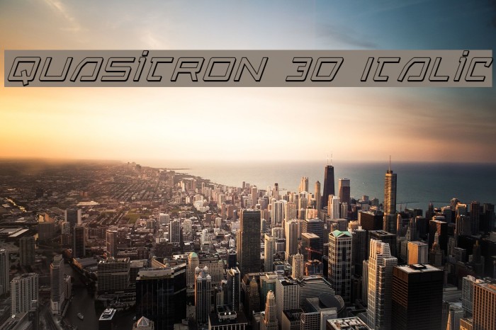 Quasitron 3D Italic Font examples