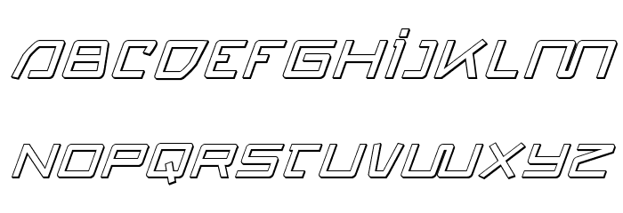 Quasitron 3D Italic Font LOWERCASE