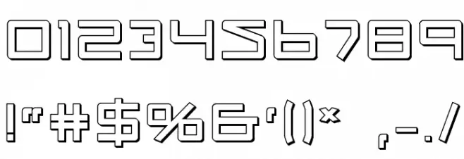 Quasitron 3D Font OTHER CHARS