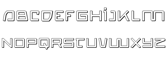 Quasitron 3D Font LOWERCASE
