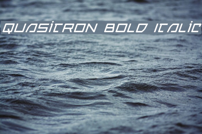 Quasitron Bold Italic Font examples