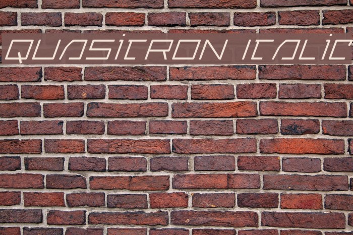 Quasitron Italic Caratteri examples