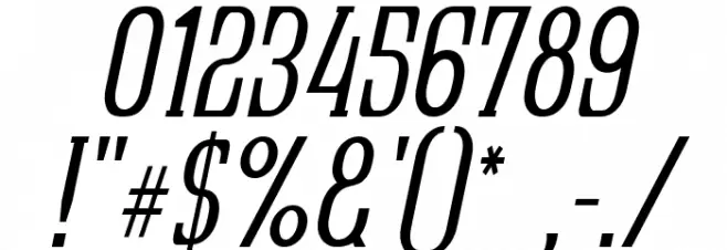 Quastic Kaps Narrow Italic Font Alte caractere