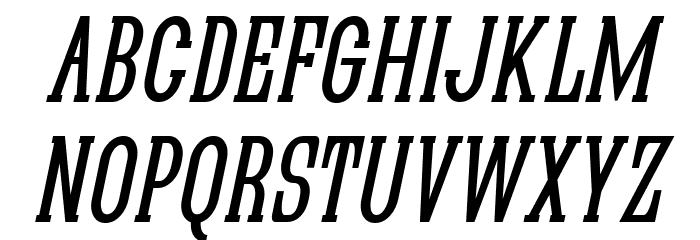 Quastic Kaps Narrow Italic Font LOWERCASE