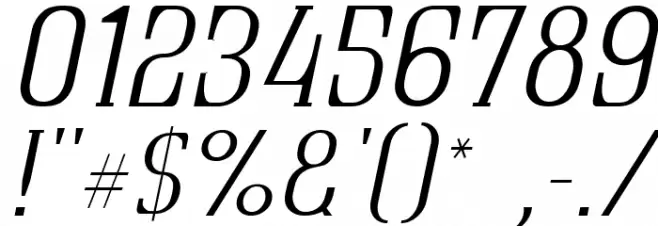 Quastic Kaps Thin Italic Font OTHER CHARS