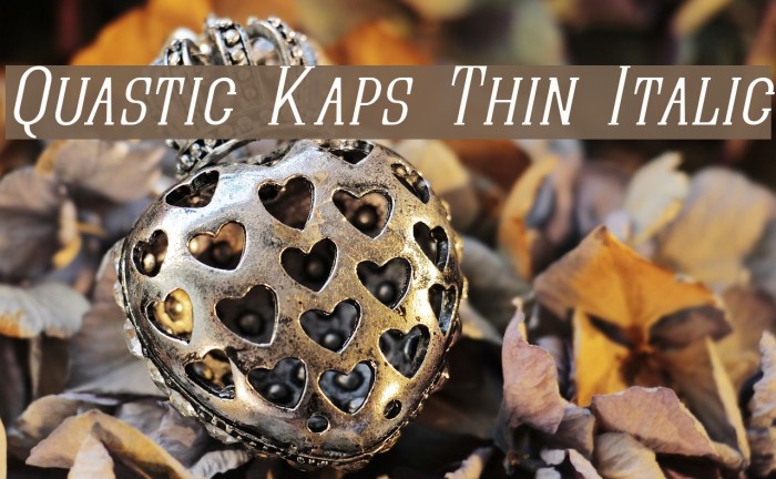 Quastic Kaps Thin Italic Font examples