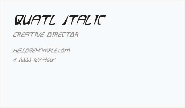 Quatl Italic Business Card