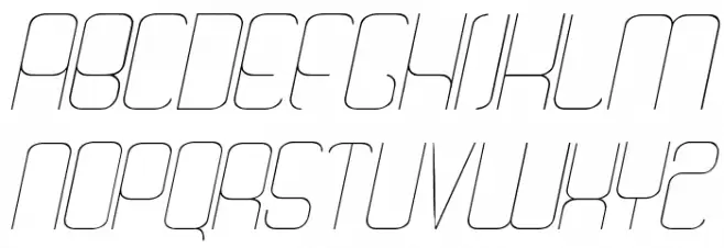 Quattro Thin Italic 字体 大写