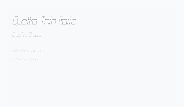Quattro Thin Italic Business Card