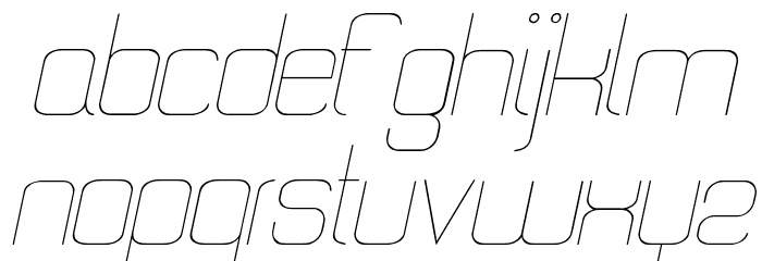 Quattro Thin Italic Font LOWERCASE