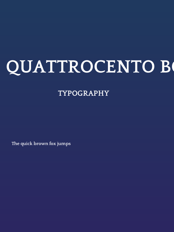 Quattrocento Bold1 Poster
