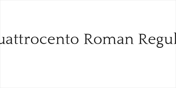 Quattrocento Roman Regular Logo