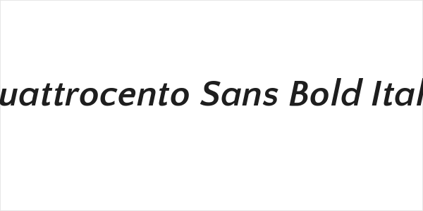 Quattrocento Sans Bold Italic Logo