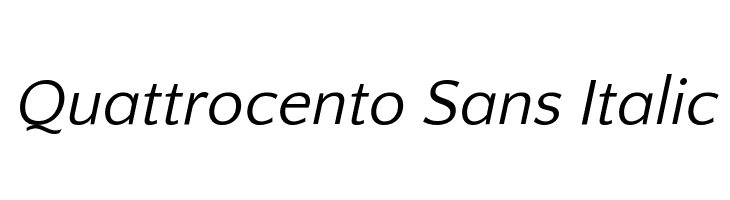 Quattrocento Sans Italic Font