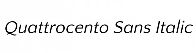 Quattrocento Sans Italic  Fuentes Gratis Descargar