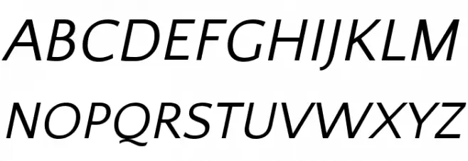 Quattrocento Sans Italic Schriftart Groß