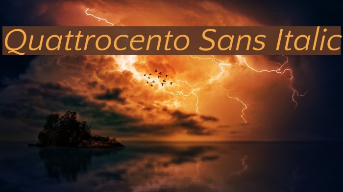 Quattrocento Sans Italic Font examples