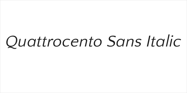 Quattrocento Sans Italic Logo