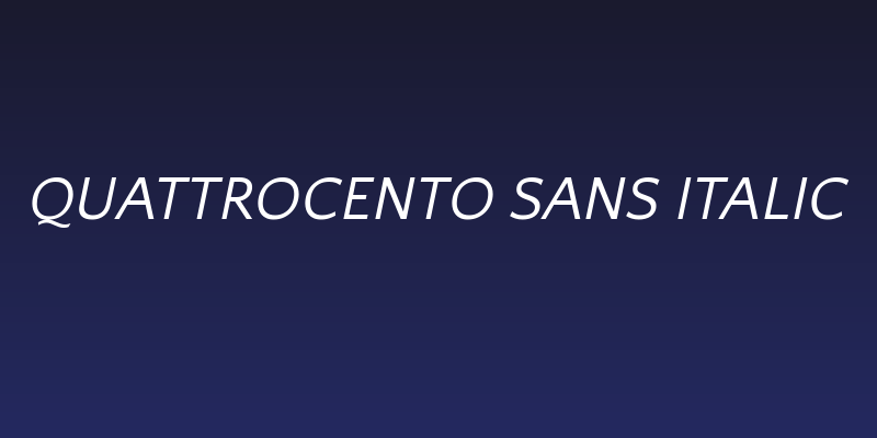 Quattrocento Sans Italic Social Header