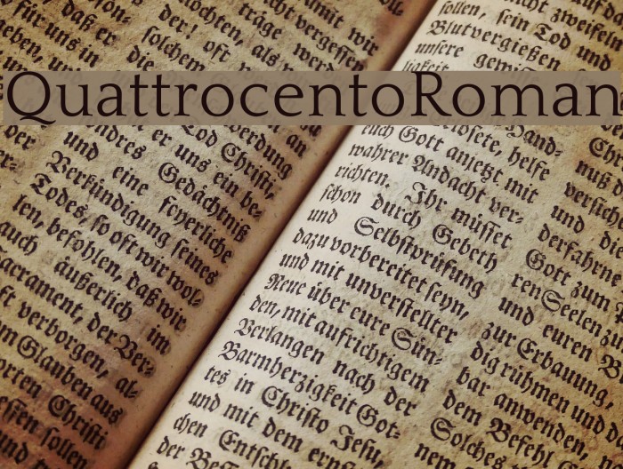QuattrocentoRoman Font examples