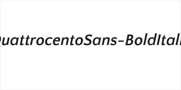 QuattrocentoSans-BoldItalic Logo