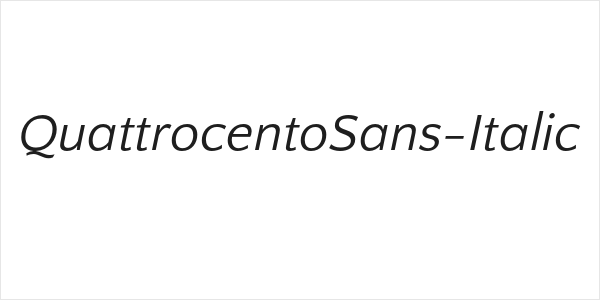 QuattrocentoSans-Italic Logo