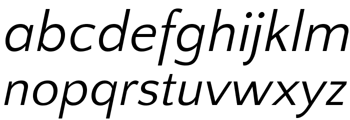 QuattrocentoSans-Italic Font LOWERCASE