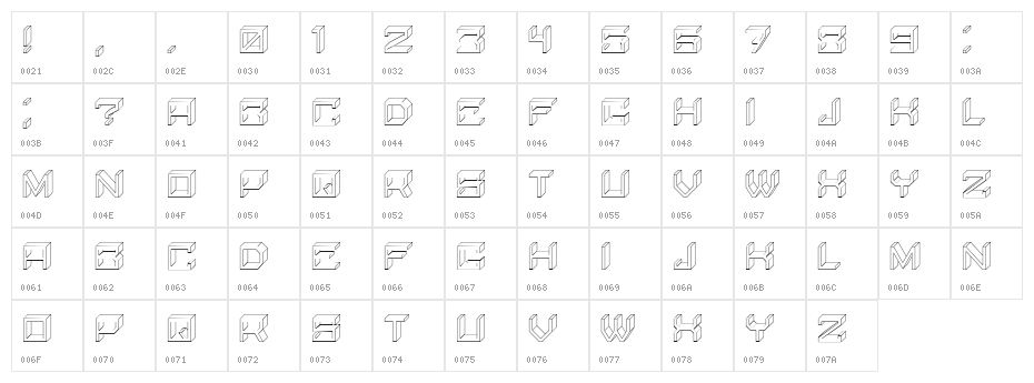Qubio Regular Character Map
