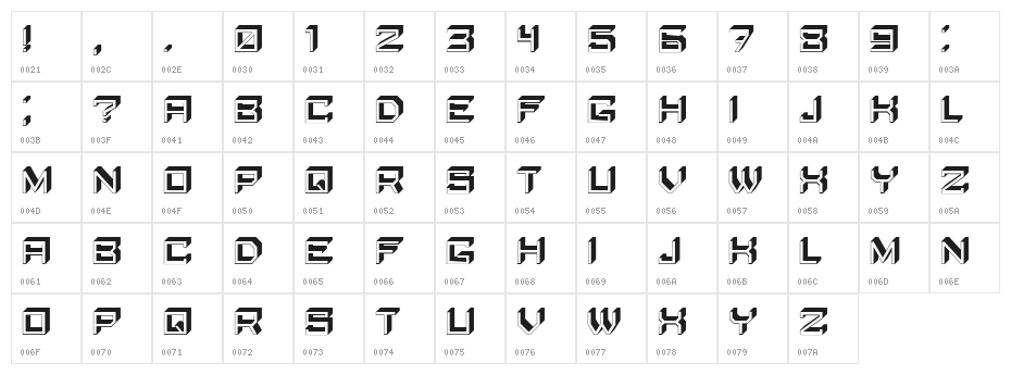 Qubio Shadow Regular Character Map