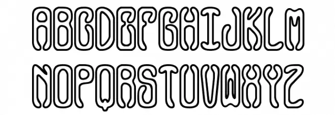Queasy Outline BRK Шрифта ВЕРХНИЙ