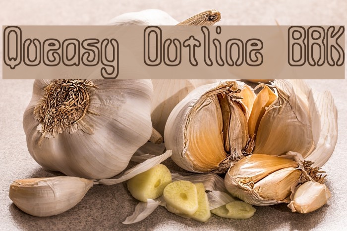 Queasy Outline BRK Font examples