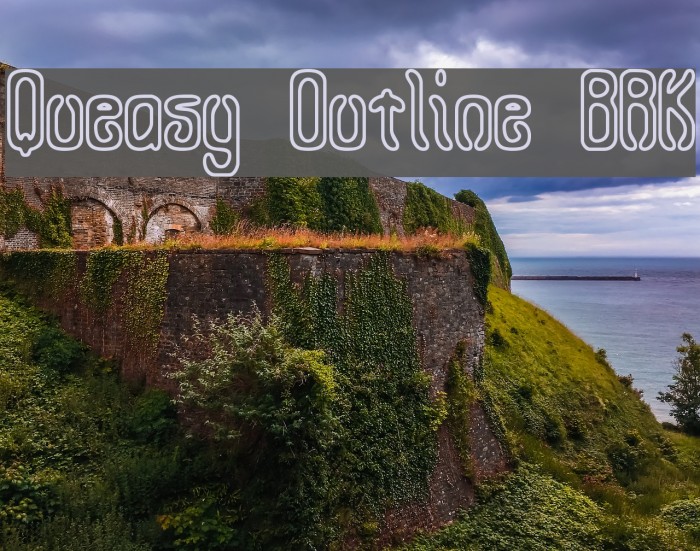 Queasy Outline BRK Font examples