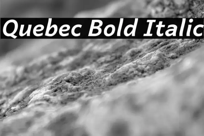 Quebec Bold Italic Font examples
